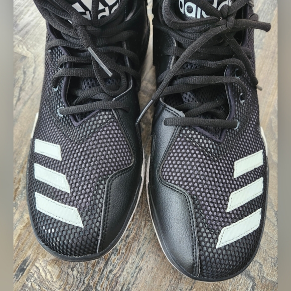 Adidas Dual Threat Black White Basketball Sneakers Men's Size 11.5 - Picture 8 of 10